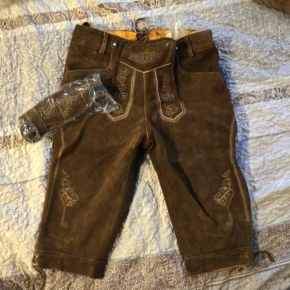 Men's leather deerskin Lederhosen size 34